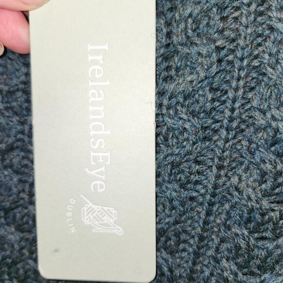 Men's  IRELAND'S EYE 1/4 Zip Cable Knit Merino Wool Aran Island Sweater - Picture 11 of 14